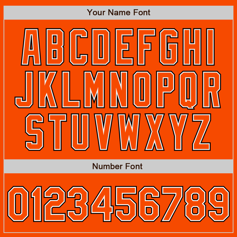 Custom Orange White-Black Bomber Full-Snap Varsity Letterman Jacket