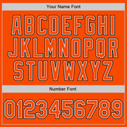 Custom Orange White-Black Bomber Full-Snap Varsity Letterman Jacket