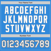 Custom Powder Blue White Black-Gray Bomber Full-Snap Varsity Letterman Jacket