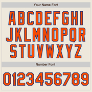 Custom Cream Orange-Royal Bomber Full-Snap Varsity Letterman Two Tone Jacket