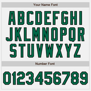 Custom White Black Pinstripe Kelly Green Bomber Full-Snap Varsity Letterman Jacket