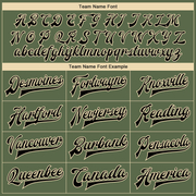 Custom Olive Black-Cream Hawaii Palm Leaves Camo Sleeves 3D Bomber Full-Snap Varsity Letterman Salute To Service Jacket