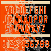 Custom Graffiti Pattern Orange Black-Cream Scratch 3D Bomber Full-Snap Varsity Letterman Jacket