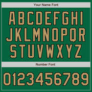 Custom Kelly Green Old Gold-Black Bomber Full-Snap Varsity Letterman Two Tone Jacket