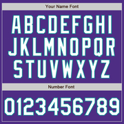 Custom Purple White-Teal Bomber Full-Snap Varsity Letterman Jacket