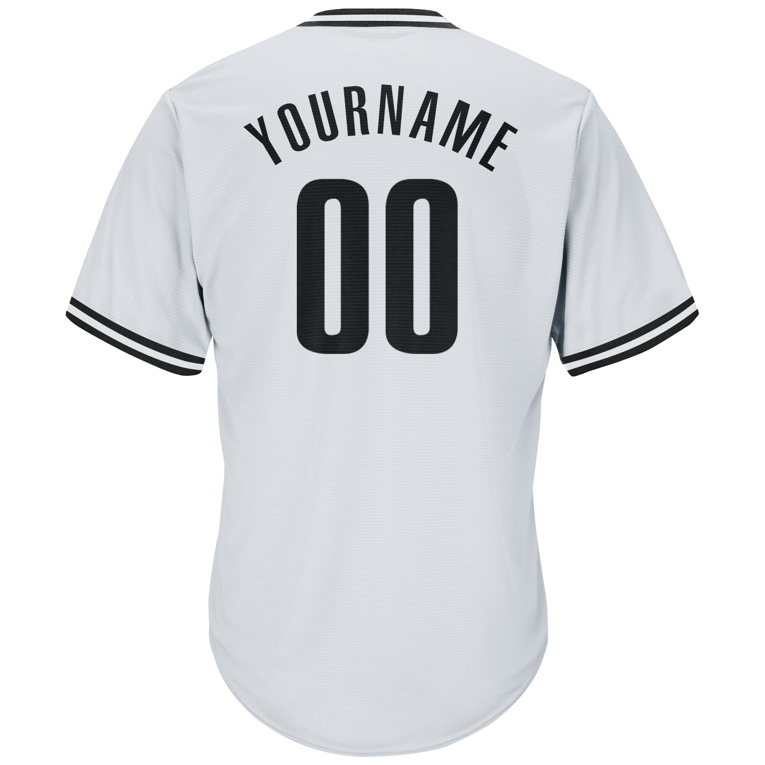 Custom White Black Authentic Throwback Rib-Knit Baseball Jersey Shirt