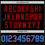 Custom Black Powder Blue-Red Bomber Full-Snap Varsity Letterman Two Tone Hoodie Jacket