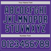 Custom Purple Navy-White Bomber Full-Snap Varsity Letterman Jacket