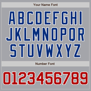 Custom Gray Red-Royal Bomber Full-Snap Varsity Letterman Jacket