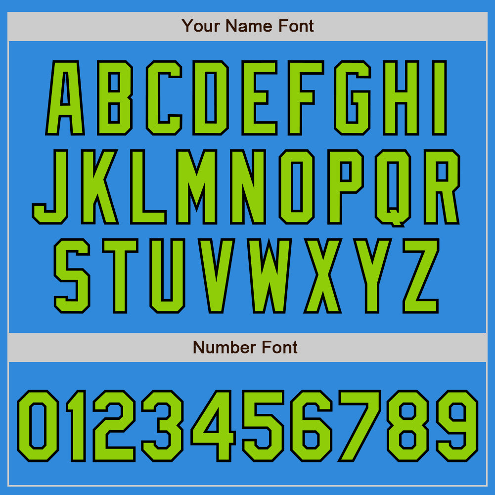 Custom Powder Blue Neon Green-Black Bomber Full-Snap Varsity Letterman Jacket