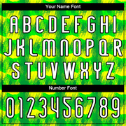 Custom Neon Green White-Black Abstract Shape Sublimation Volleyball Uniform Jersey