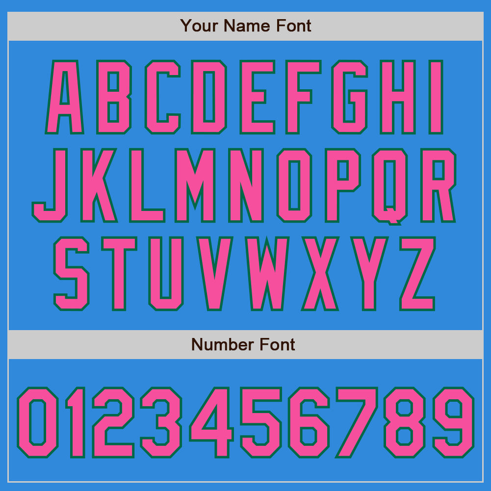 Custom Powder Blue Pink-Kelly Green Bomber Full-Snap Varsity Letterman Jacket