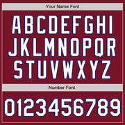 Custom Crimson White-Royal Bomber Full-Snap Varsity Letterman Jacket