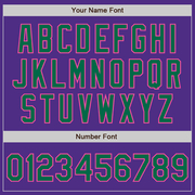 Custom Purple Kelly Green-Pink Bomber Full-Snap Varsity Letterman Two Tone Jacket