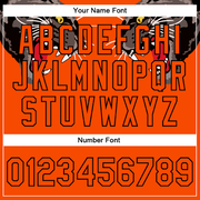 Custom Orange Black Leopard 3D Pattern Design Bomber Full-Snap Varsity Letterman Jacket