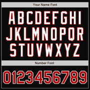 Custom Black Red-Gray Bomber Full-Snap Varsity Letterman Split Fashion Jacket