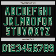 Custom Black Cream Pinstripe Kelly Green Bomber Full-Snap Varsity Letterman Jacket