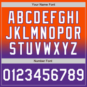 Custom Orange White-Purple Bomber Full-Snap Varsity Letterman Fade Fashion Jacket