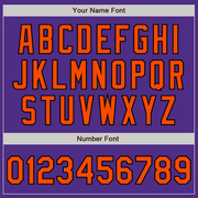 Custom Purple Orange-Black Bomber Full-Snap Varsity Letterman Jacket