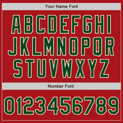 Custom Red Green-Cream Bomber Full-Snap Varsity Letterman Two Tone Jacket