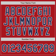 Custom Red Navy-White Bomber Full-Snap Varsity Letterman Jacket