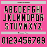 Custom Pink Black-Cream Bomber Full-Snap Varsity Letterman Jacket