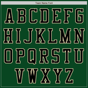 Custom Green Black-Cream Bomber Varsity Letterman Two Tone Zipper Jacket