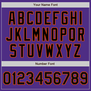 Custom Purple Black-Orange Bomber Full-Snap Varsity Letterman Jacket