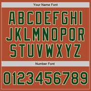 Custom Texas Orange Green-Cream Bomber Varsity Letterman Zipper Jacket