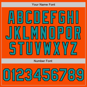 Custom Orange Teal-Black Bomber Varsity Letterman Zipper Jacket