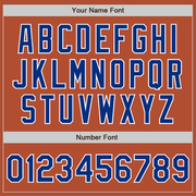 Custom Texas Orange Royal-White Bomber Varsity Letterman Zipper Jacket