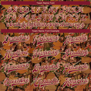 Custom Camo Crimson City Cream-Black Realistic Forest Camouflage 3D Bomber Full-Snap Varsity Letterman Salute To Service Jacket