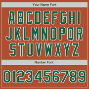 Custom Texas Orange Kelly Green-White Bomber Varsity Letterman Zipper Jacket