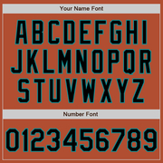 Custom Texas Orange Black-Teal Bomber Varsity Letterman Zipper Jacket