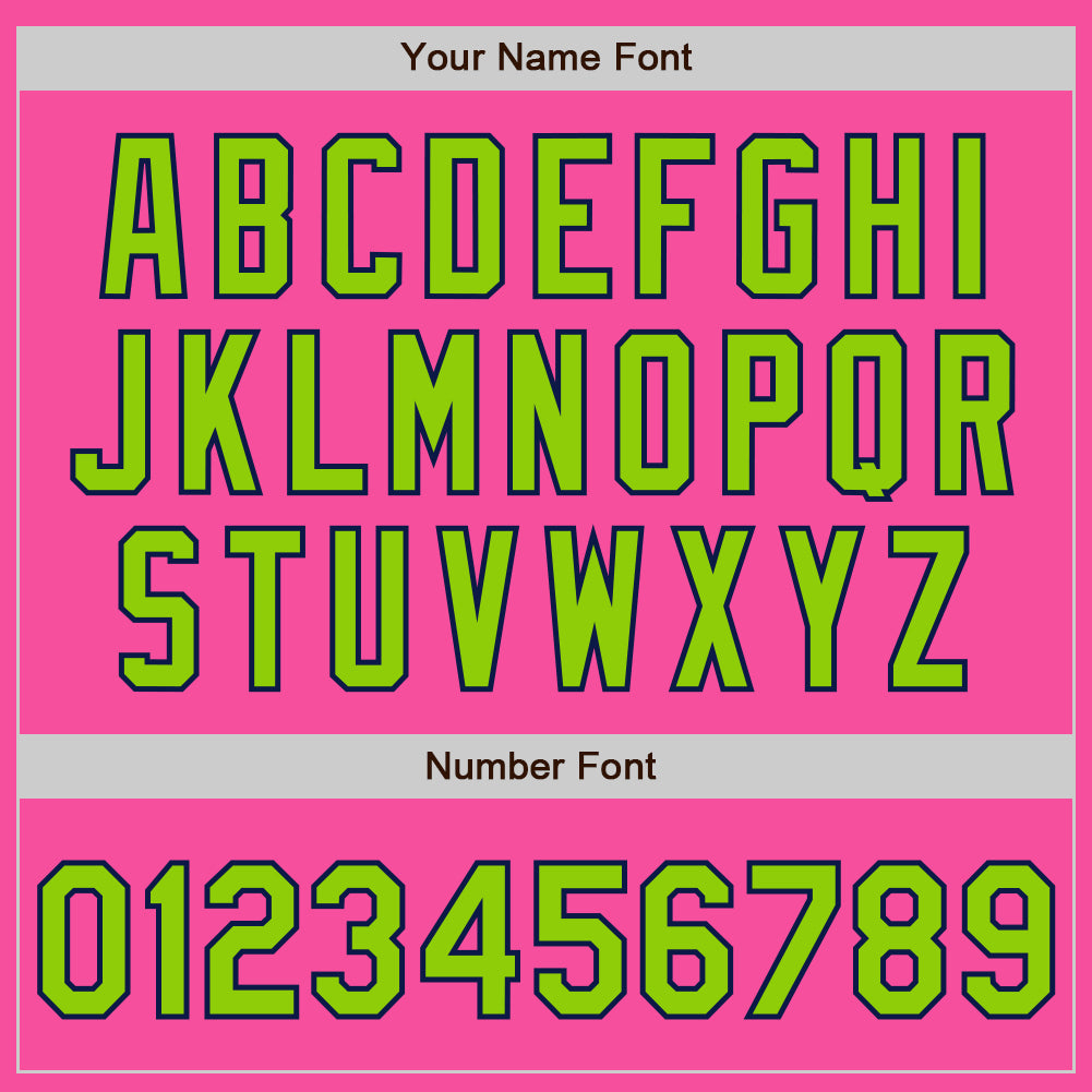 Custom Pink Neon Green-Navy Bomber Full-Snap Varsity Letterman Jacket