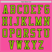 Custom Pink Neon Green-Black Bomber Varsity Letterman Two Tone Zipper Jacket