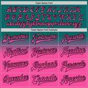 Custom Teal Pink-Black Bomber Full-Snap Varsity Letterman Fade Fashion Jacket