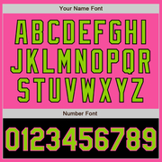 Custom Pink Neon Green-Black Bomber Varsity Letterman Two Tone Zipper Jacket