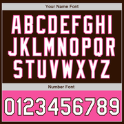 Custom Brown White-Pink Bomber Varsity Letterman Two Tone Zipper Jacket