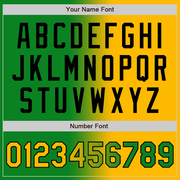 Custom Grass Green Gold-Black Bomber Full-Snap Varsity Letterman Gradient Fashion Jacket