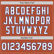 Custom Texas Orange White-Royal Bomber Varsity Letterman Zipper Jacket