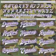 Custom Camo White Purple-Gray Bomber Full-Snap Varsity Letterman Salute To Service Jacket