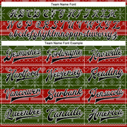 Custom Red Black-Green Christmas 3D Bomber Full-Snap Varsity Letterman Jacket