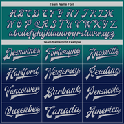 Custom Teal Gray-Navy Bomber Full-Snap Varsity Letterman Fade Fashion Jacket