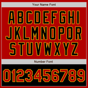 Custom Red Black-Gold Bomber Varsity Letterman Two Tone Zipper Jacket