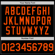 Custom Black Orange Bomber Full-Snap Varsity Letterman Two Tone Lapel Collar Byron Jacket