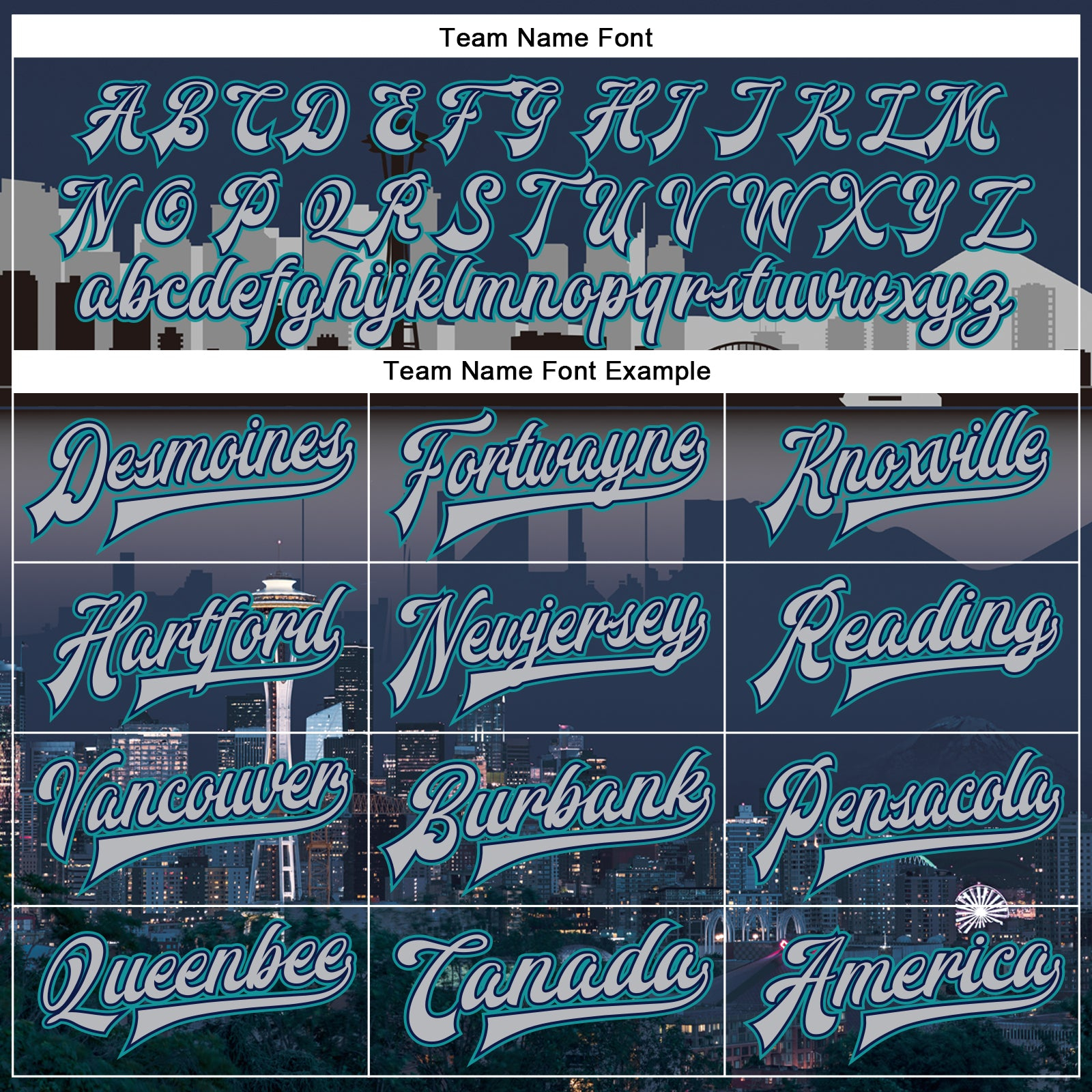Custom Navy Gray-Teal Seattle Washington City Edition 3D Bomber Full-Snap Varsity Letterman Jacket