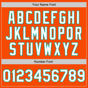 Custom Orange White-Aqua Bomber Varsity Letterman Zipper Jacket