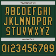 Custom Green Old Gold-Black Bomber Full-Snap Varsity Letterman Jacket