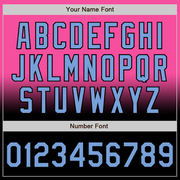 Custom Pink Light Blue-Black Bomber Full-Snap Varsity Letterman Fade Fashion Jacket